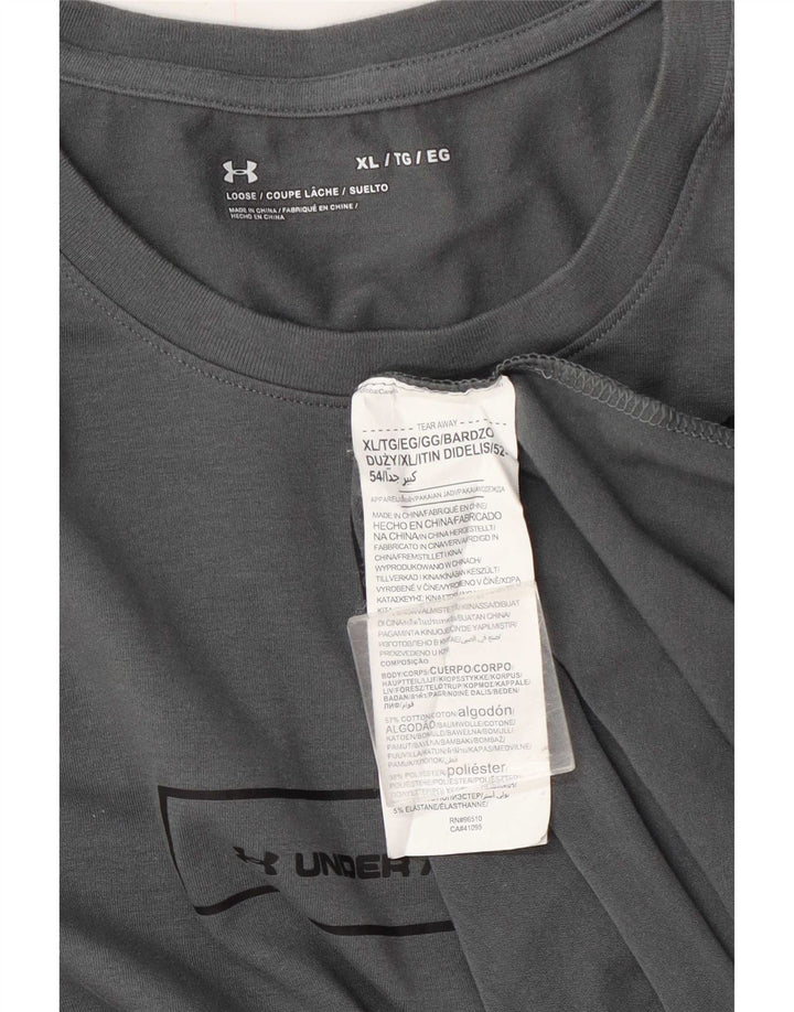 Мужской топ Under Armour с длинным рукавом XL, серый, хлопок с цветными блоками