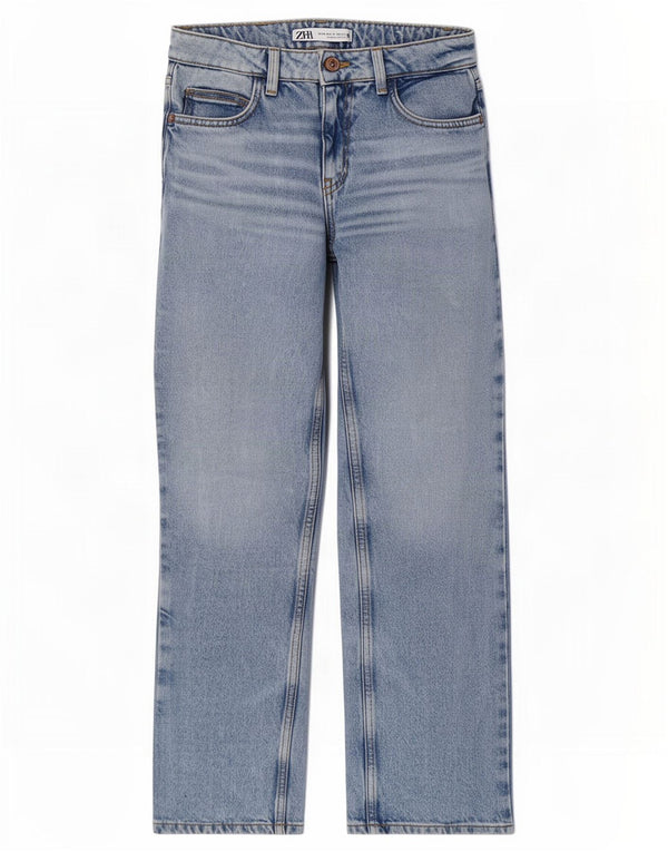 Женские прямые джинсы Zara EU 32 2XS W22 L28, синий хлопок