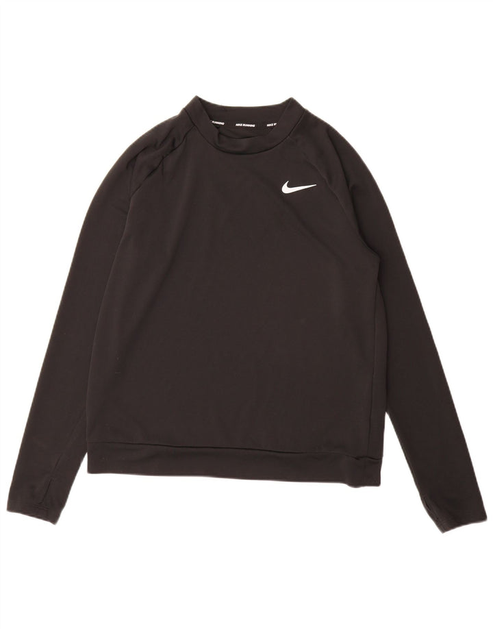 Мужской топ Nike Dri Fit с длинным рукавом, маленький черный полиэстер