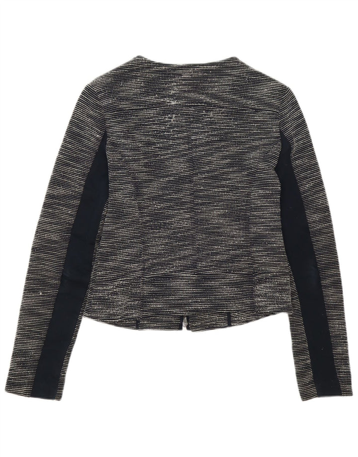 Armani Jeans Женский пиджак с молнией во всю длину IT 42 Средний Черный в крапинку
