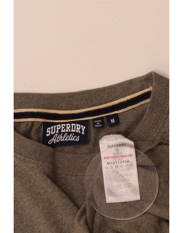 Мужская футболка Superdry Top среднего размера, хаки, крапинка, хлопок
