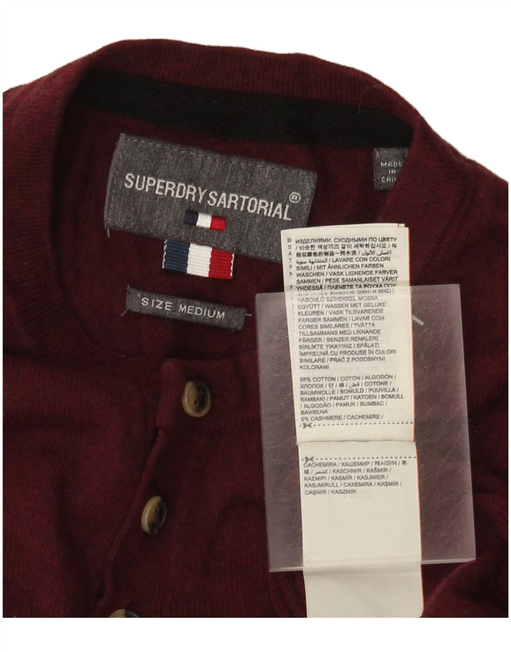 Мужской джемпер с круглым вырезом Superdry, средний бордовый хлопок, хлопок