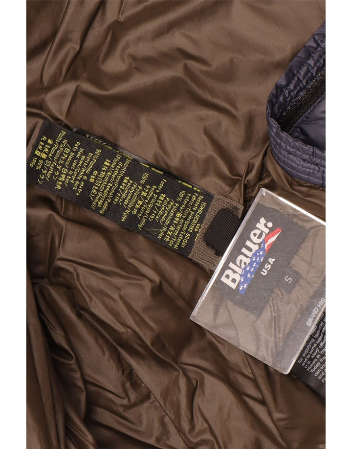 Женская стеганая куртка с капюшоном Blauer UK 10, маленькая, темно-синяя, нейлон