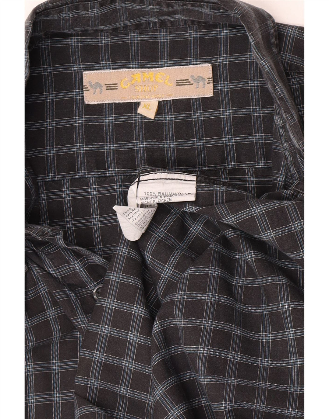 Мужская рубашка с коротким рукавом Camel Active XL, хлопковая серая клетка