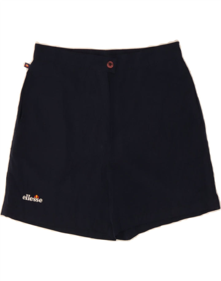 ELLESSE Womens Chino Shorts UK 12 Medium W28 Navy Blue Polyester Vintage Ellesse and Second-Hand Ellesse from Messina Hembry 