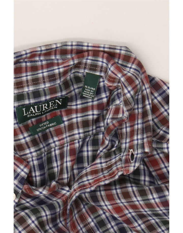 Мужская приталенная фланелевая рубашка Ralph Lauren, размер 40, 15,5, средняя, разноцветная