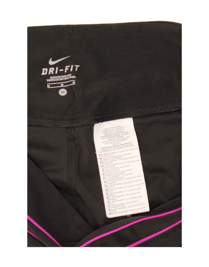 Женские спортивные брюки-капри Nike Dri Fit UK 14, средний черный полиэстер