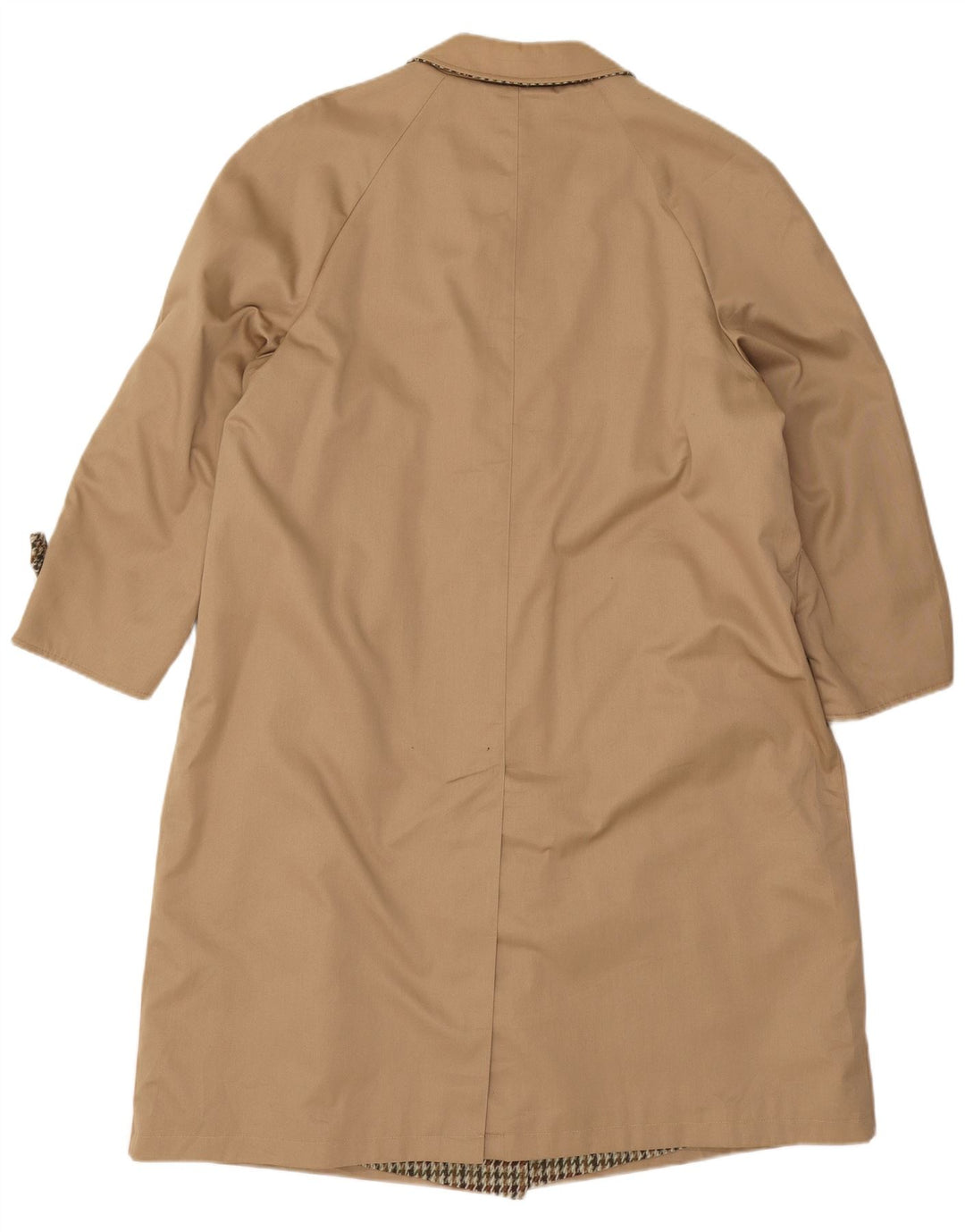 Винтажное женское двустороннее пальто оверсайз IT 47 XL Бежевое с узором «гусиные лапки»