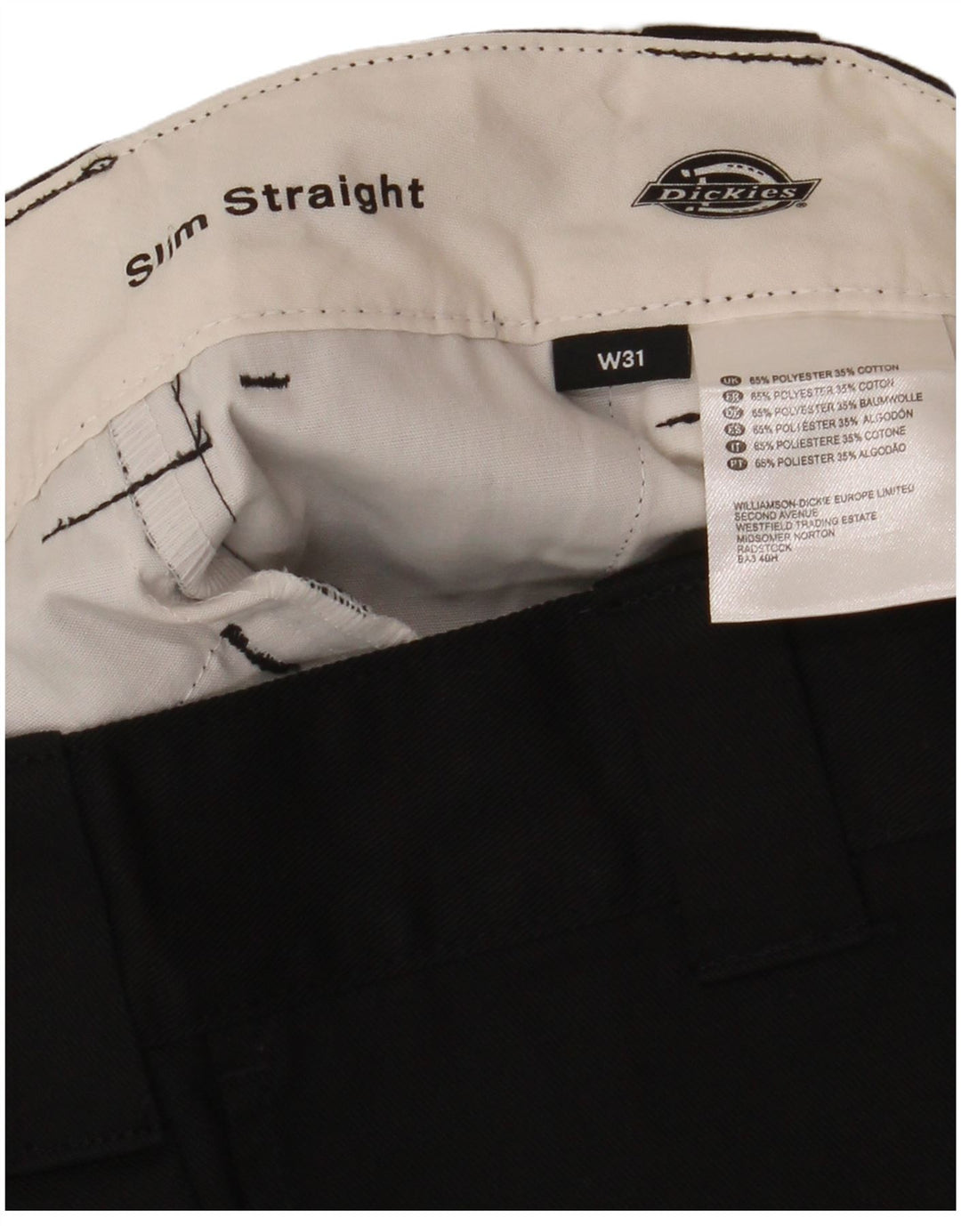 Мужские прямые шорты чинос Dickies Slim Fit W31, средний черный полиэстер