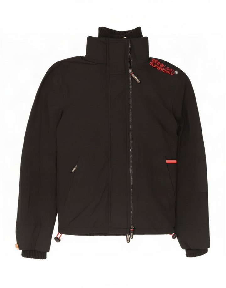 Мужская дождевик с рисунком Superdry The Windcheater UK 36, маленький черный нейлон