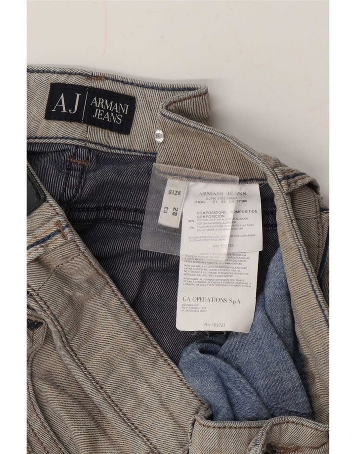 Женские узкие джинсы Armani W28 L29 Серые хлопковые