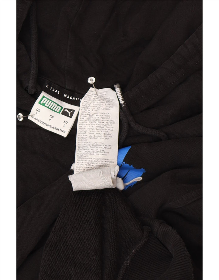 Мужской джемпер с капюшоном Puma, маленький черный, хлопковый
