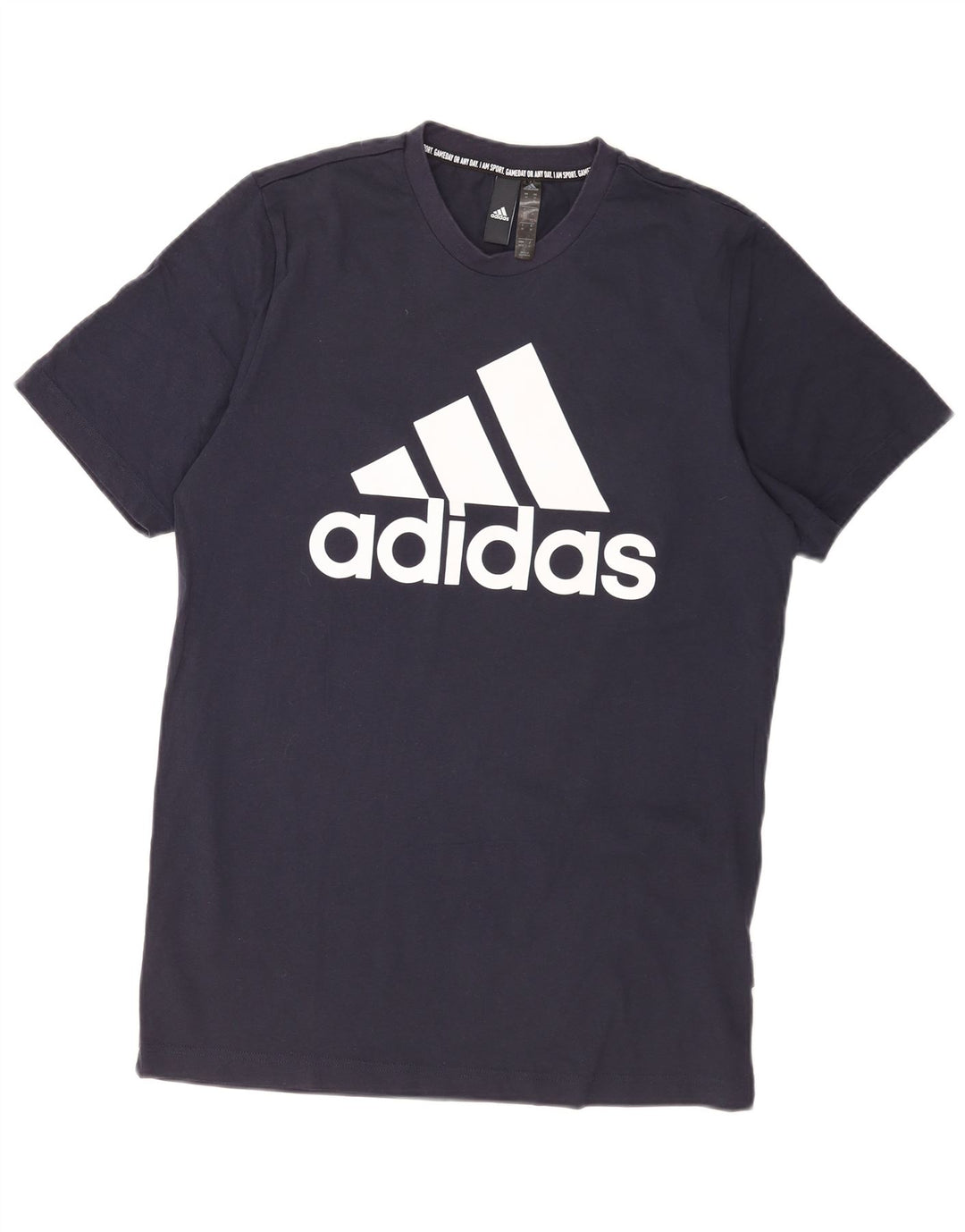 Adidas Мужская футболка с рисунком Топ среднего размера, темно-синий, хлопок