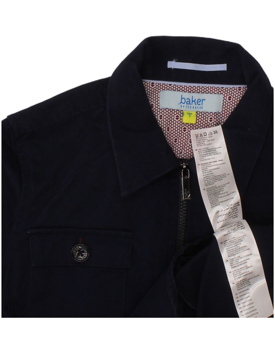 Фланелевая рубашка TED BAKER для мальчиков 6–7 лет, темно-синяя, хлопок