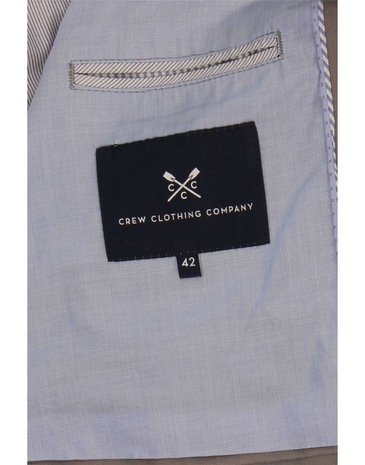 Crew Clothing Мужской пиджак на 2 пуговицах, Великобритания, 42 XL, серый хлопок