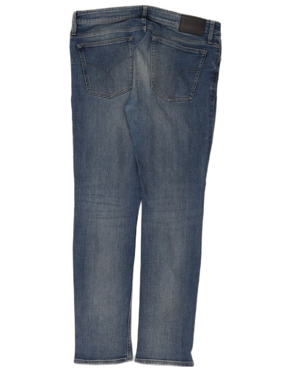 Мужские узкие джинсы Calvin Klein W34 L32, синий хлопок