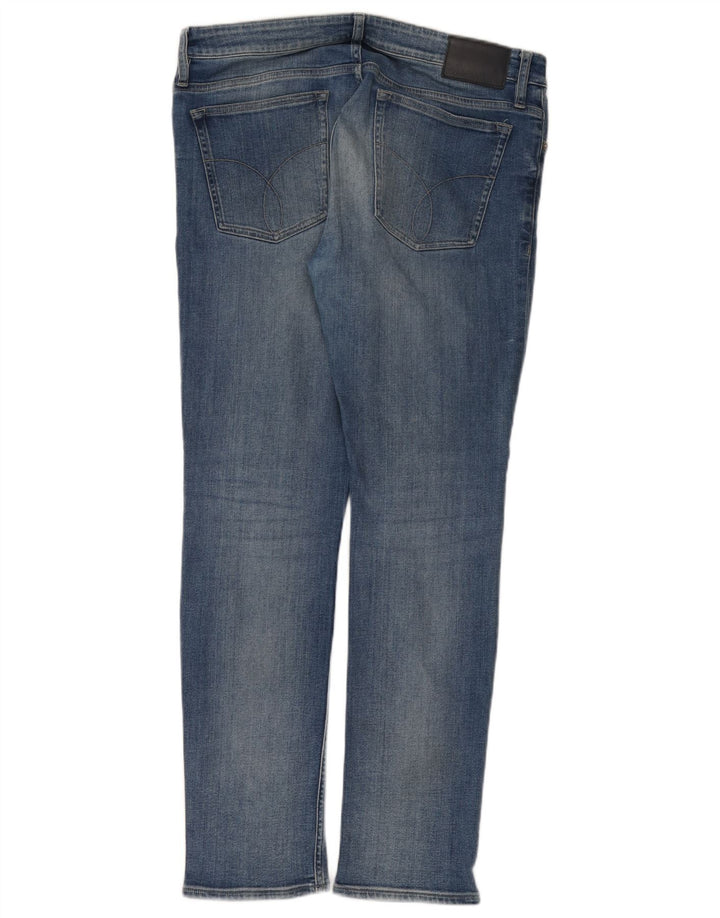 Мужские узкие джинсы Calvin Klein W34 L32, синий хлопок