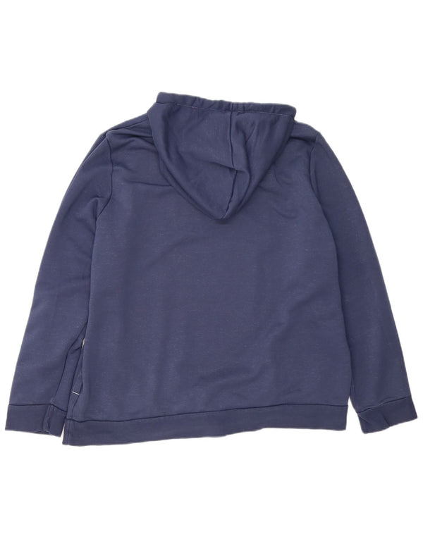 Женский джемпер с капюшоном Adidas с графическим рисунком UK 24/26 2XL Темно-синий хлопок