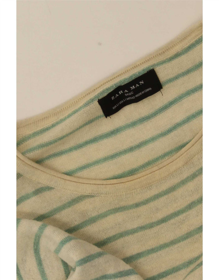 Мужской топ Zara с длинным рукавом, большой, в белую полоску