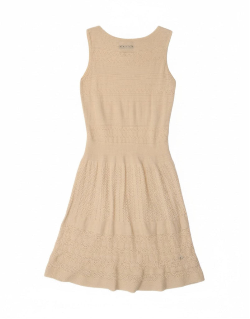 RALPH LAUREN Womens Sleeveless Jumper Dress UK 14 Large Off White Cotton Vintage Ralph Lauren and Second-Hand Ralph Lauren from Messina Hembry 