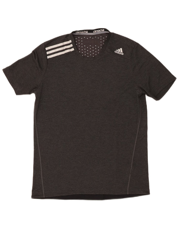Adidas Mens Climachill T-Shirt Top Medium Grey Polyester