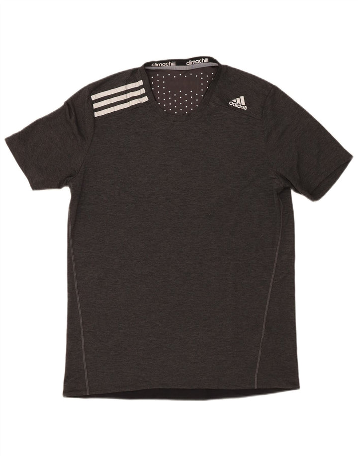 Мужская футболка Adidas Climachill Top среднего серого цвета из полиэстера