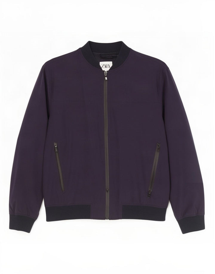 Мужская куртка-бомбер Zara IT 44 XL Темно-синий нейлон