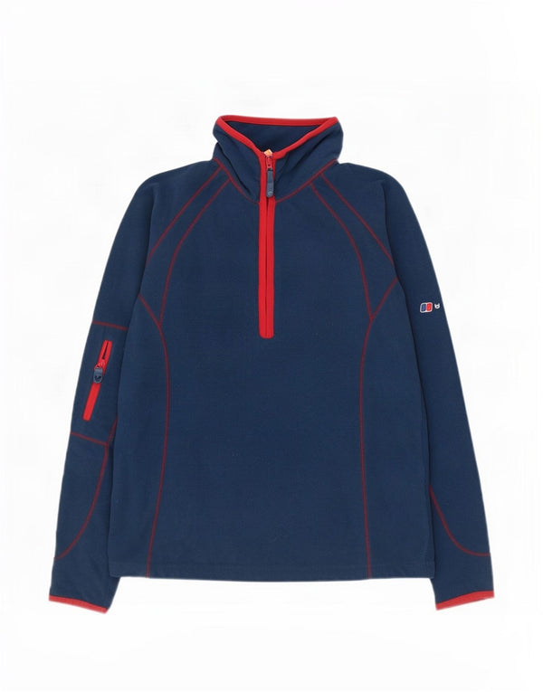 Berghaus Женский флисовый джемпер с воротником на молнии, Великобритания, 10, маленький, синий, с цветными блоками