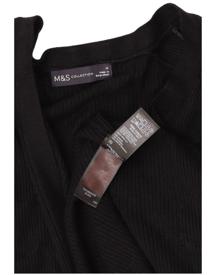 Женский свободный открытый кардиган Marks & Spencer UK 14, средний черный