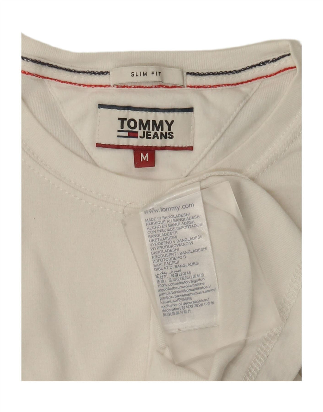 Tommy Hilfiger Мужской приталенный топ с длинными рукавами, средний белый хлопок