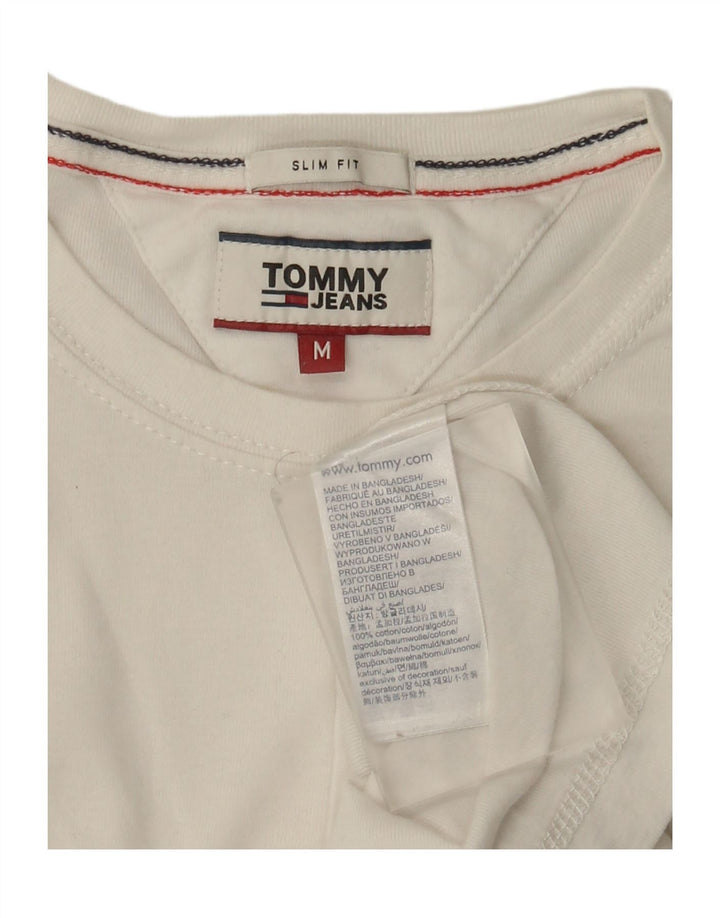 Tommy Hilfiger Мужской приталенный топ с длинными рукавами, средний белый хлопок