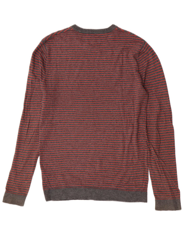Мужской джемпер с круглым вырезом Jack Wills XS, хлопковый серый полосатый свитер