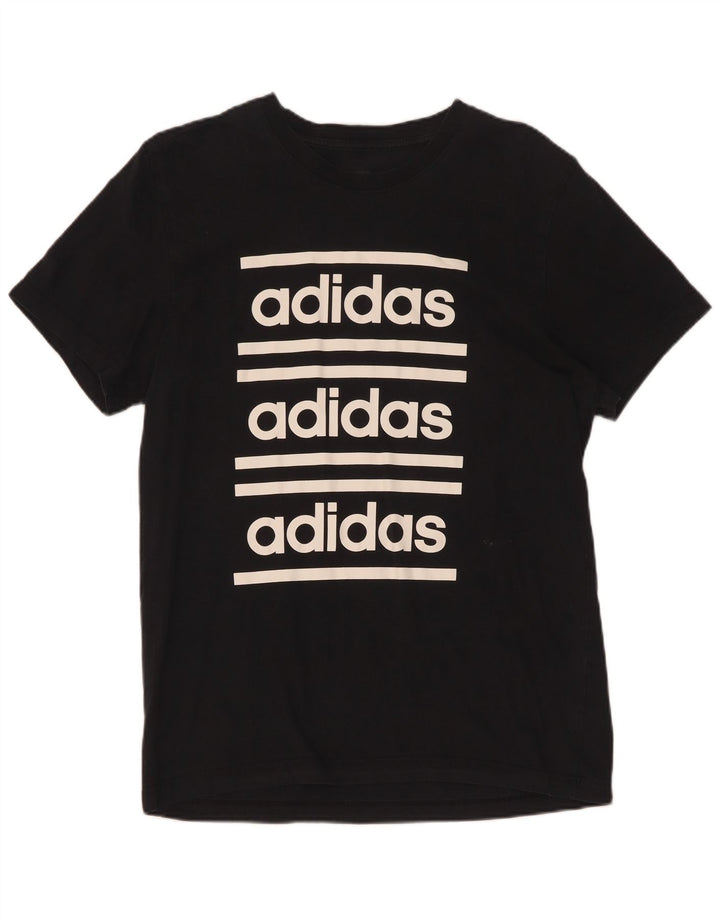 Мужская футболка с рисунком Adidas Top Medium Black Cotton