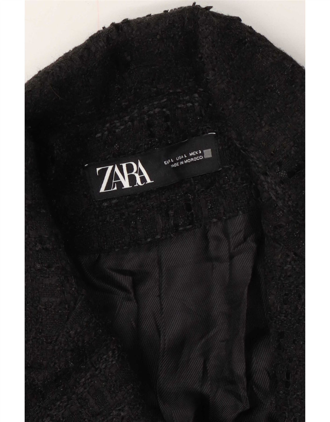 Женское пальто Zara UK 16, большое черное в крапинку