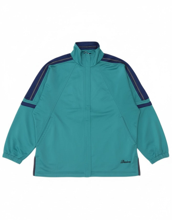 Женский спортивный костюм Diadora, верхняя куртка UK 12, средний бирюзовый цвет с цветными блоками