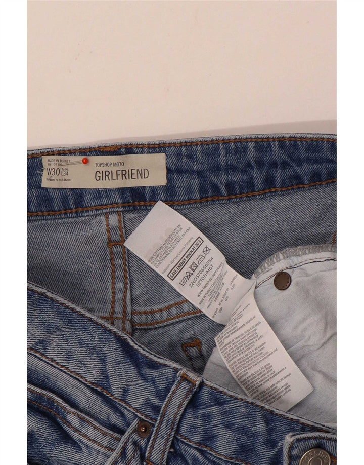 Topshop Женские джинсовые шорты W30, средний синий хлопок, хлопок