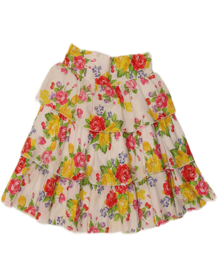 MONNALISA Womens Tiered Skirt UK 10 Small W26  White Floral Cotton Vintage Monnalisa and Second-Hand Monnalisa from Messina Hembry 