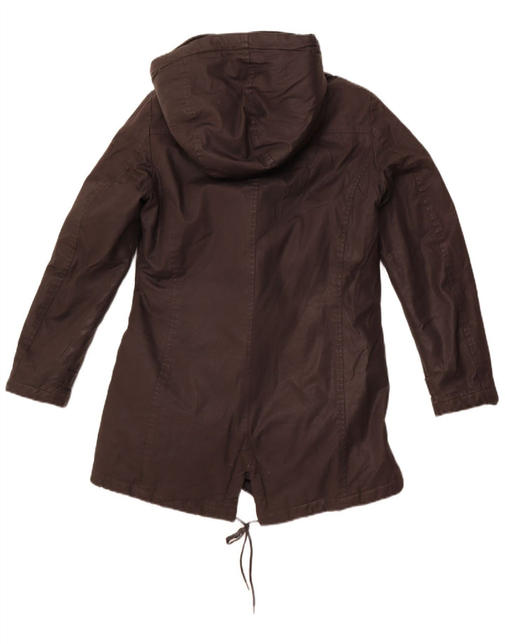 Женская парка WOOLRICH с капюшоном UK 14, средний коричневый полиэстер