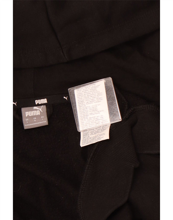 Женский свитер с капюшоном на молнии с графическим рисунком PUMA UK 16, большой черный хлопок