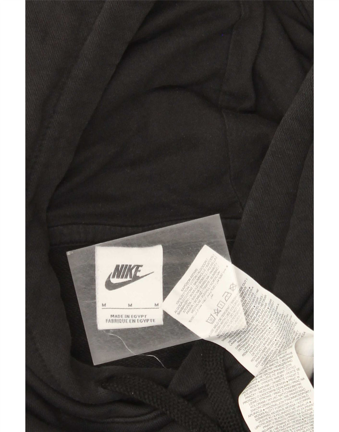 Мужской джемпер с капюшоном с рисунком Nike, средний черный, хлопковый