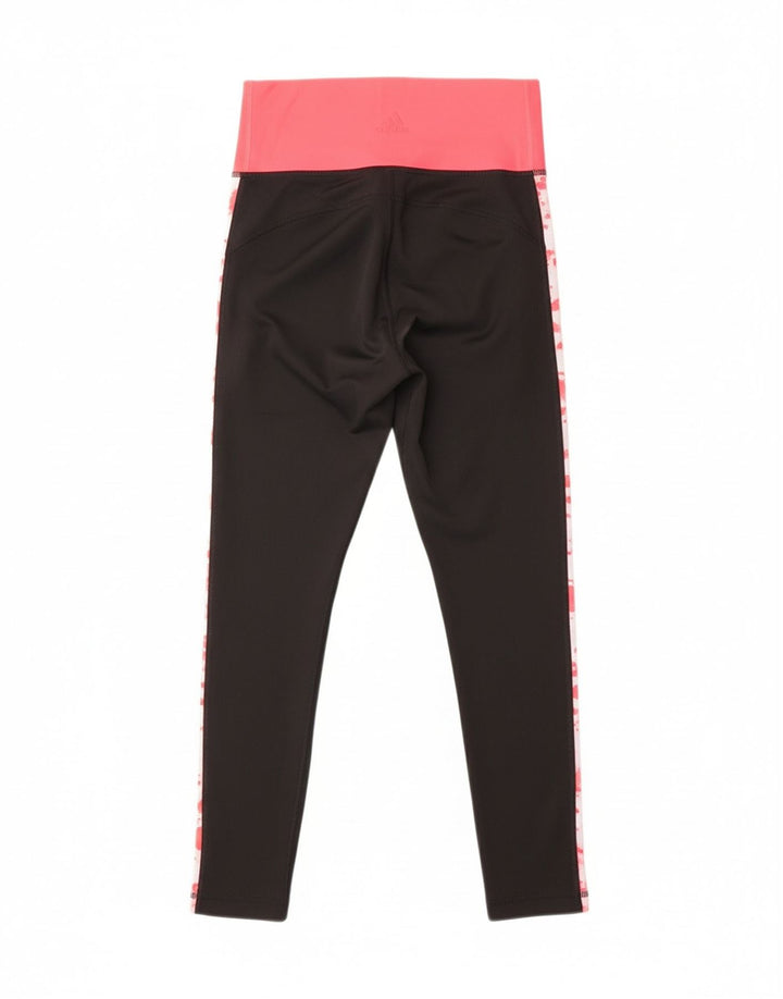 ADIDAS Womens Climalite Leggings UK 10 Small  Black Colourblock Polyester Vintage Adidas and Second-Hand Adidas from Messina Hembry 