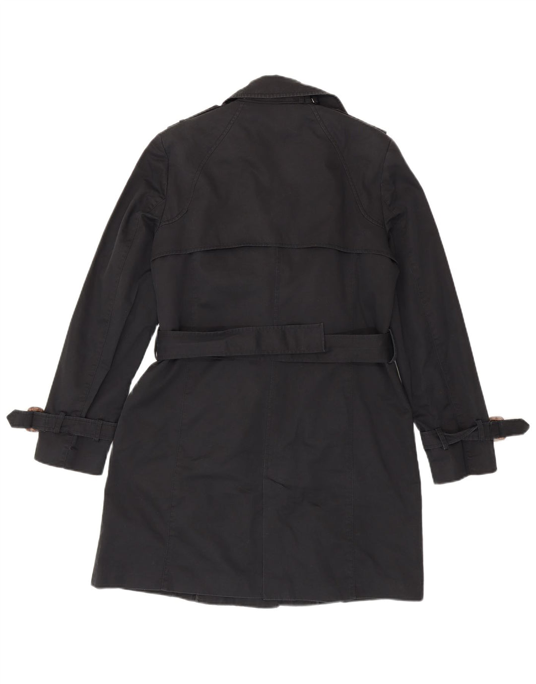 Женский тренч Zara UK 16, большой черный хлопок