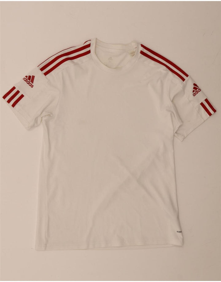 Adidas Мужская футболка Aeroready Верх среднего размера из белого полиэстера