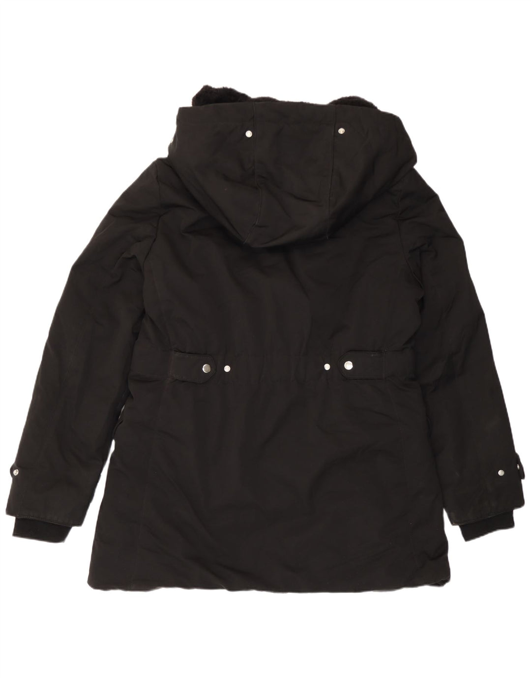 Женская парка Zara с капюшоном UK 18 XL, черный полиэстер