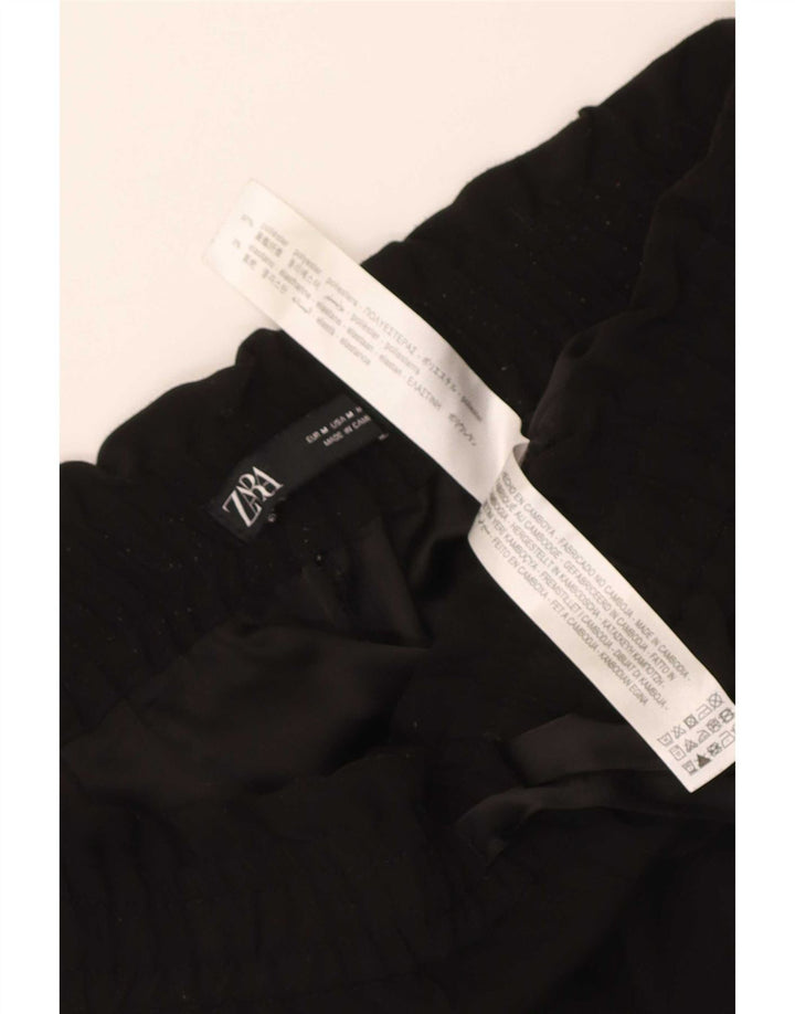 Женские зауженные укороченные брюки Zara Medium W28 L25, черный полиэстер