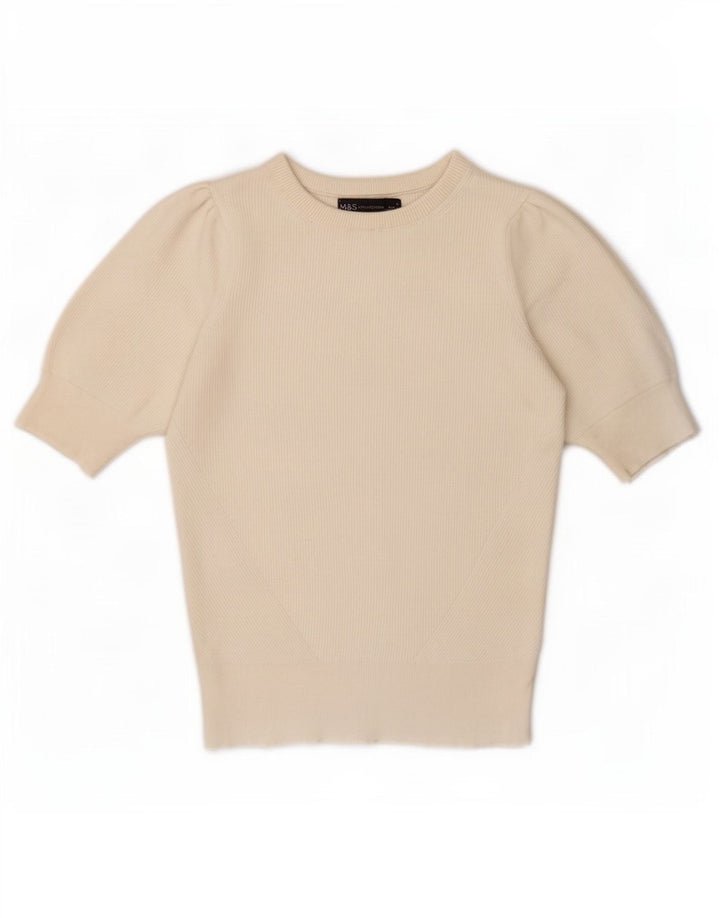 Женская блузка Marks & Spencer Top UK 8, маленькая, из вискозы белого цвета