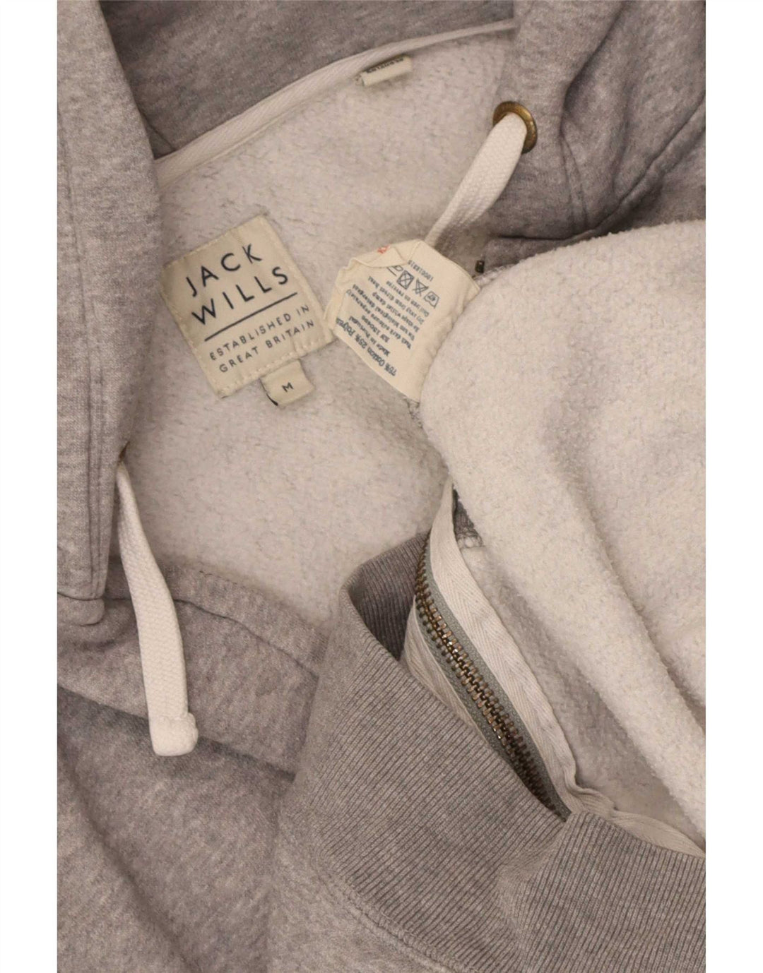 Мужской свитер с капюшоном на молнии Jack Wills, средний серый хлопок с крапинками