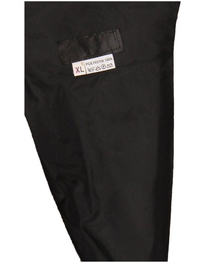 ВИНТАЖНЫЙ женский жилет UK 18 XL, черный полиэстер с цветочным принтом