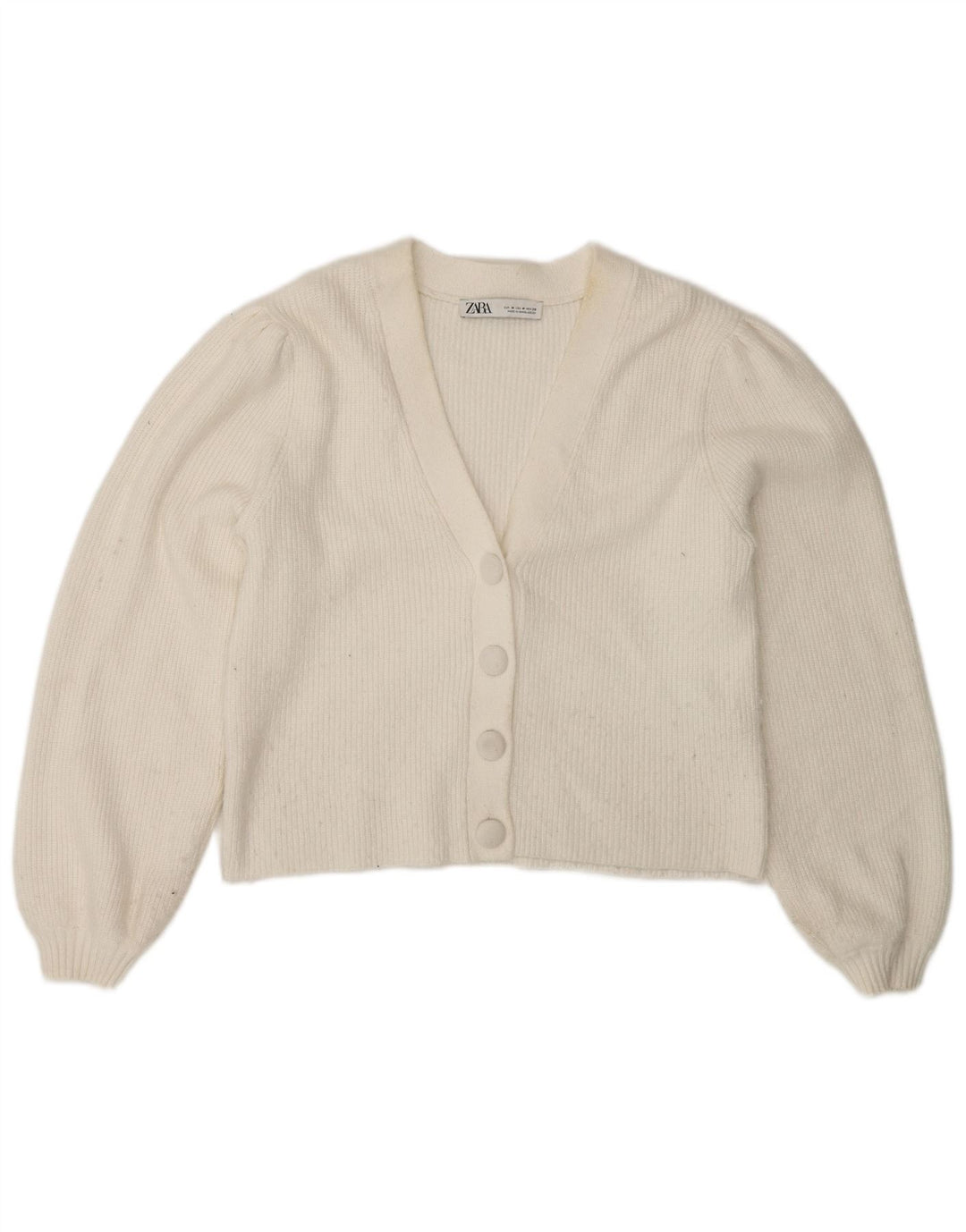 Женский кардиган Zara UK 12, средний белый вискоза
