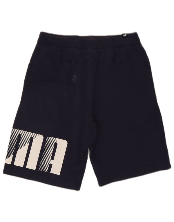 Мужские спортивные шорты Puma с рисунком, маленькие, темно-синие, хлопковые